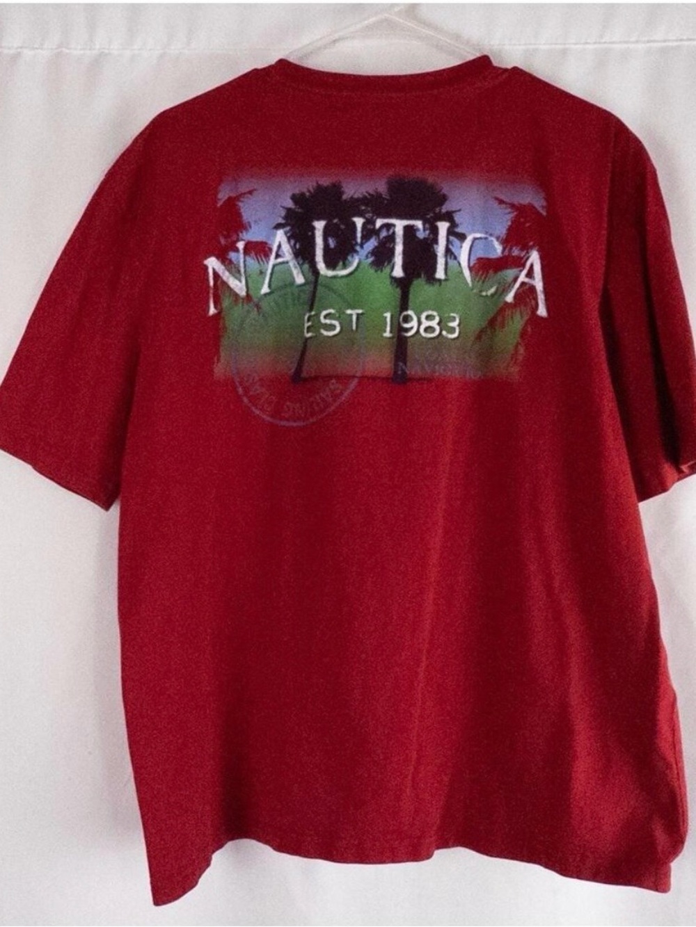 Nautica Beach Graphic Print Tee Shirt Mens XLarge